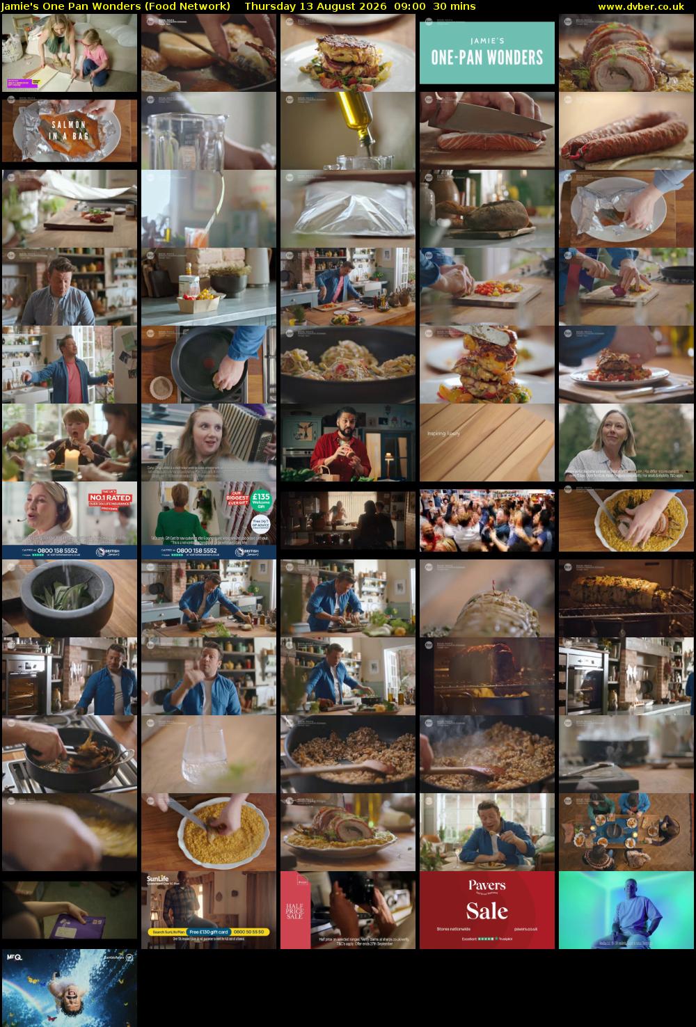 Jamie's One Pan Wonders (Food Network) Thursday 13 August 2026 09:00 - 09:30