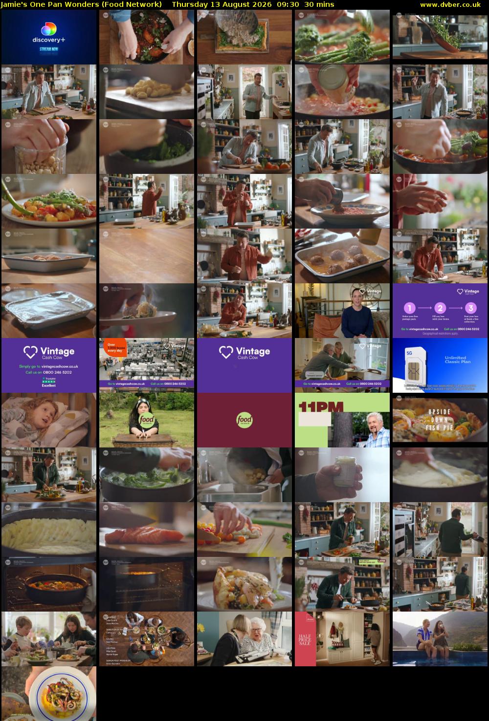 Jamie's One Pan Wonders (Food Network) Thursday 13 August 2026 09:30 - 10:00