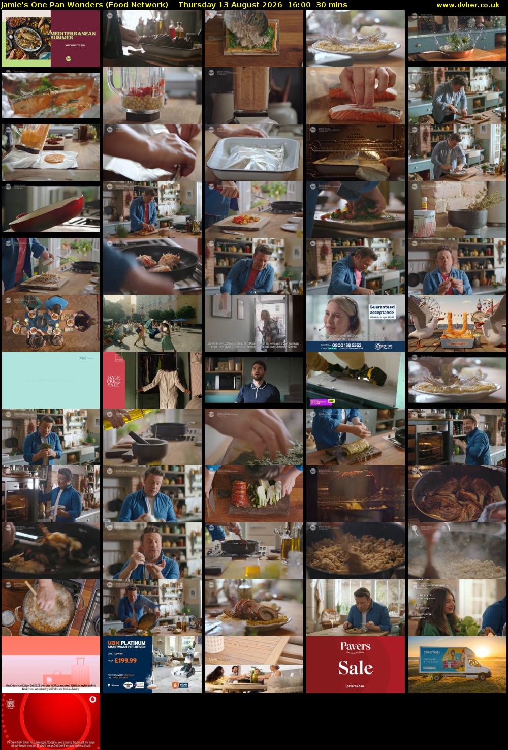 Jamie's One Pan Wonders (Food Network) Thursday 13 August 2026 16:00 - 16:30