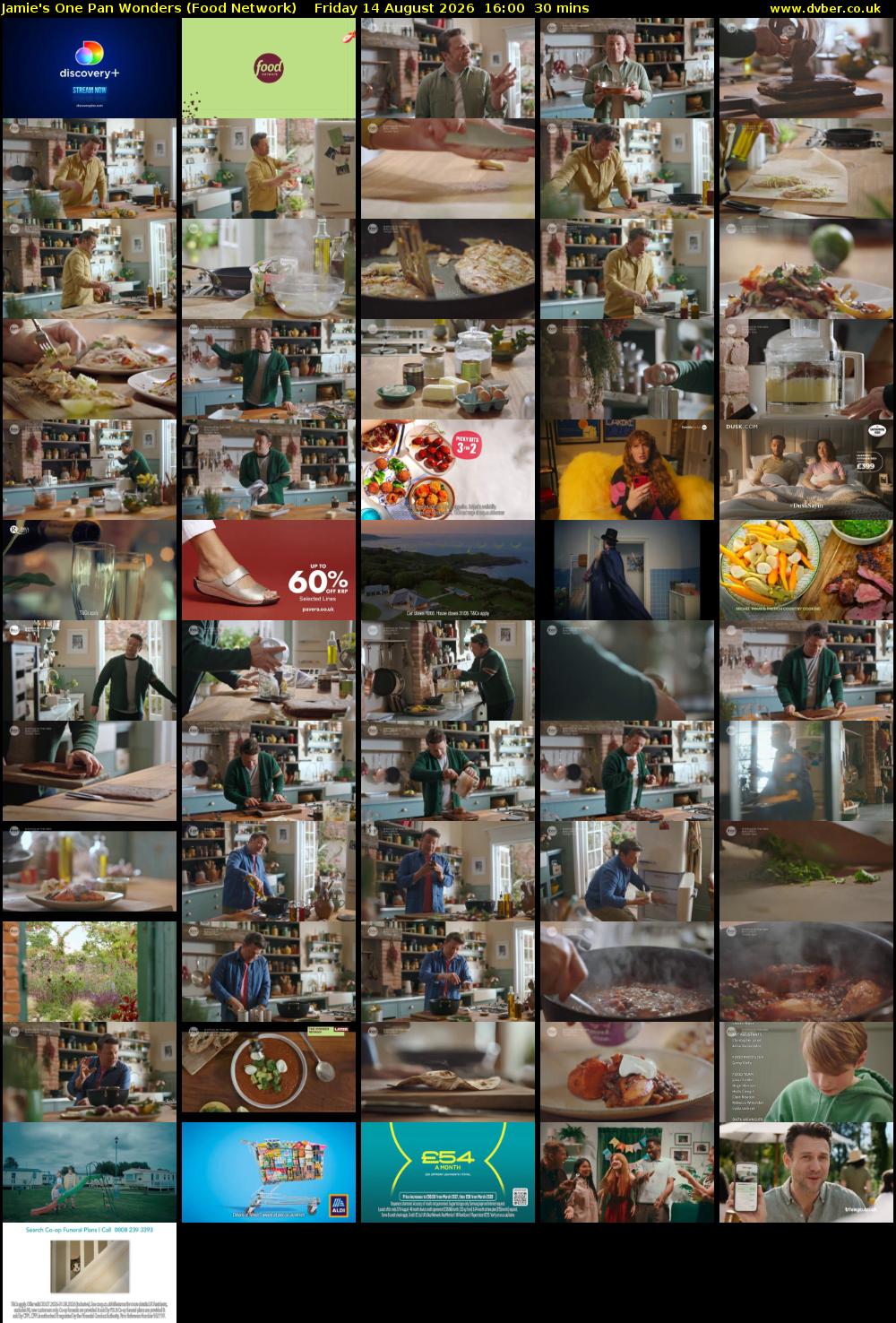 Jamie's One Pan Wonders (Food Network) Friday 14 August 2026 16:00 - 16:30