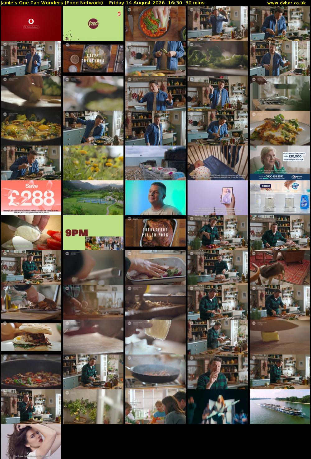 Jamie's One Pan Wonders (Food Network) Friday 14 August 2026 16:30 - 17:00