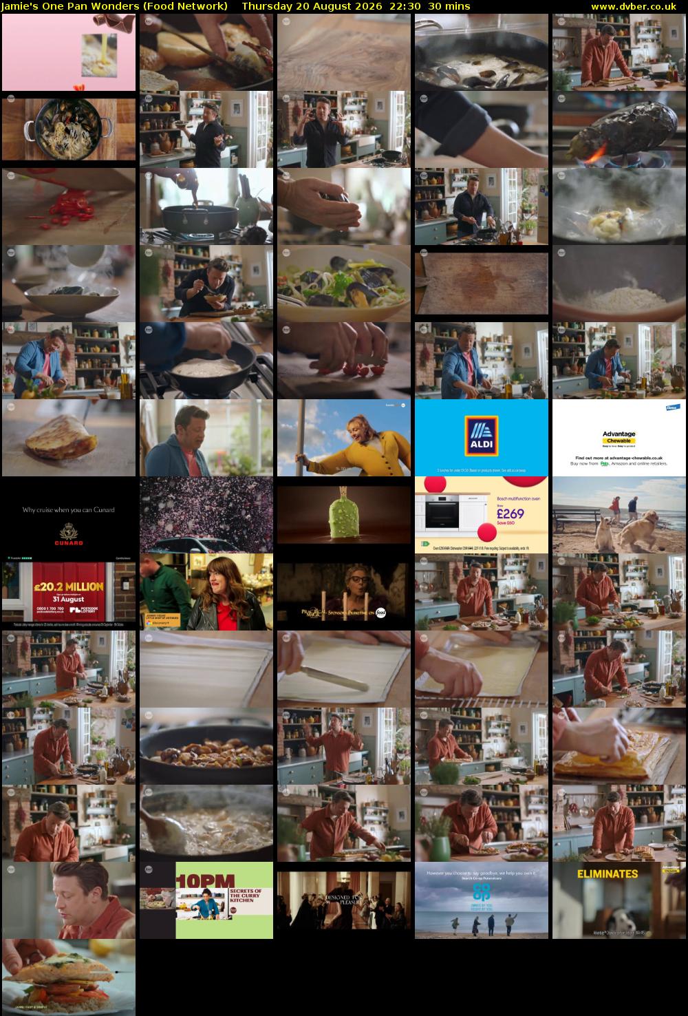 Jamie's One Pan Wonders (Food Network) Thursday 20 August 2026 22:30 - 23:00