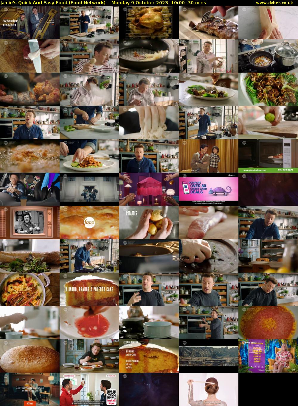 Jamie's Quick And Easy Food (Food Network) Monday 9 October 2023 10:00 - 10:30