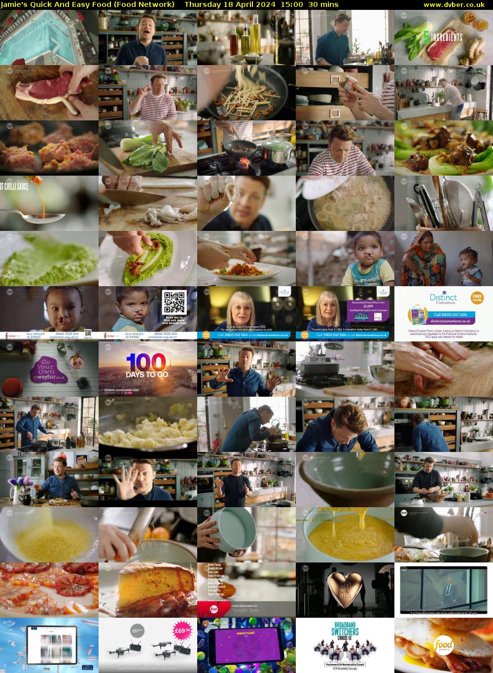 Jamie's Quick And Easy Food (Food Network) Thursday 18 April 2024 15:00 - 15:30