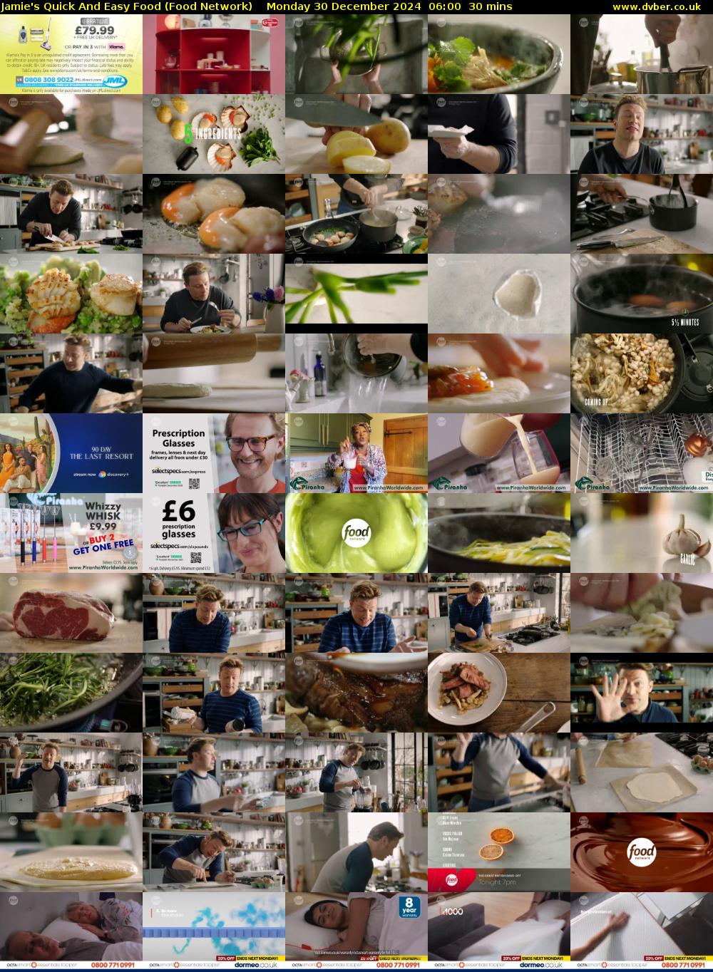 Jamie's Quick And Easy Food (Food Network) Monday 30 December 2024 06:00 - 06:30