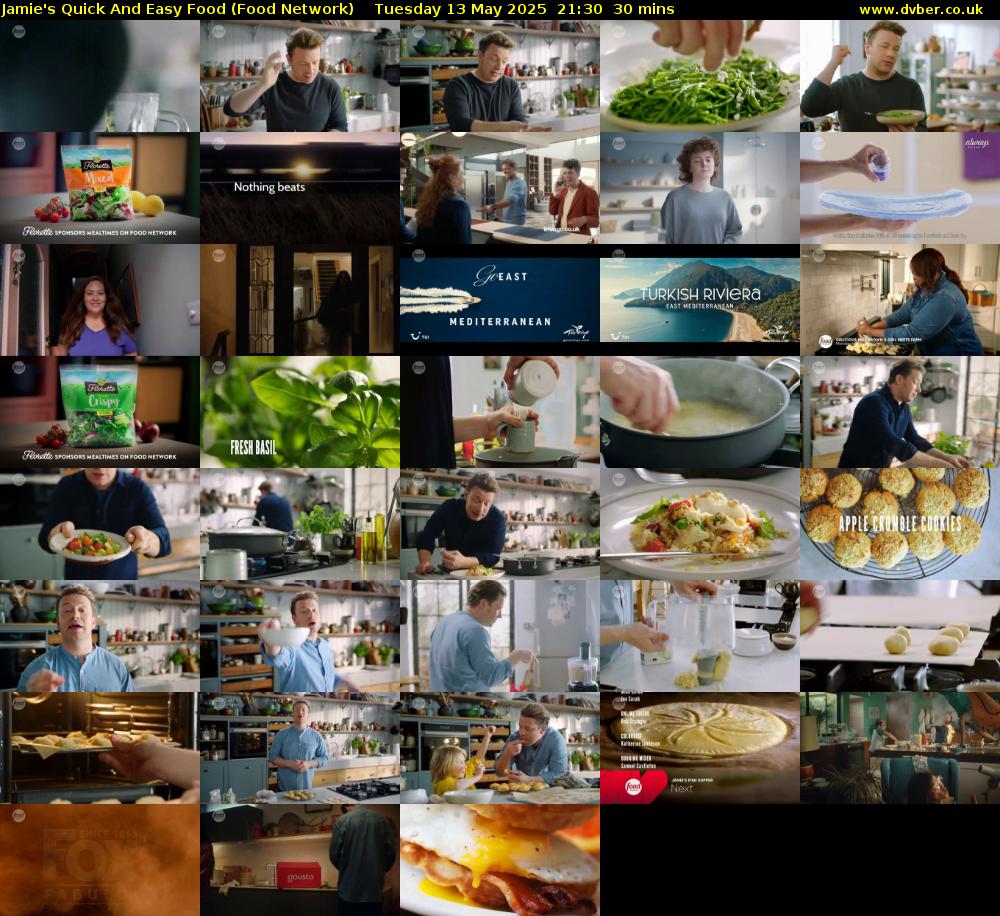 Jamie's Quick And Easy Food (Food Network) Tuesday 13 May 2025 21:30 - 22:00