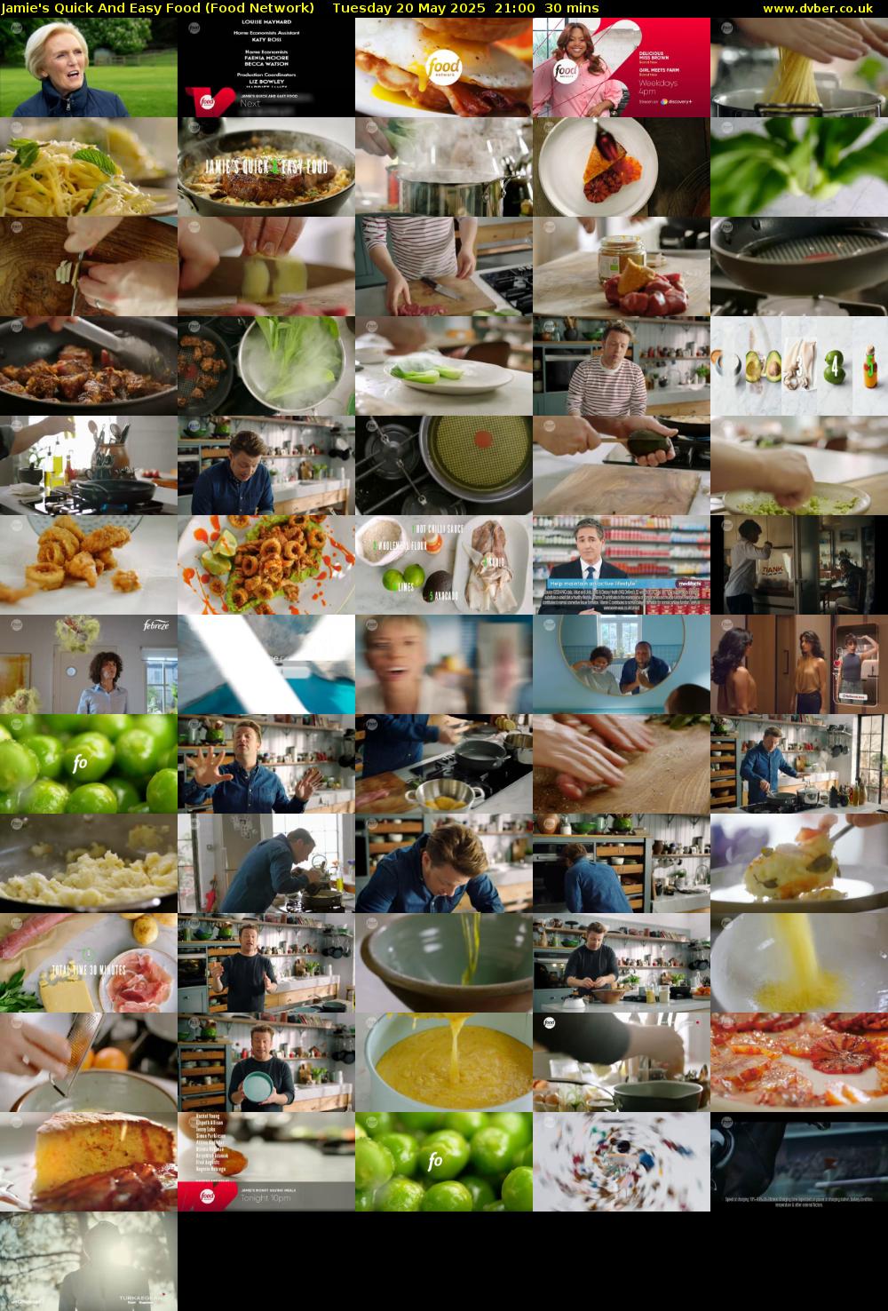 Jamie's Quick And Easy Food (Food Network) Tuesday 20 May 2025 21:00 - 21:30