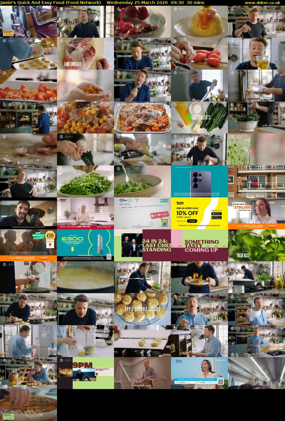 Jamie's Quick And Easy Food (Food Network) Wednesday 25 March 2026 09:30 - 10:00