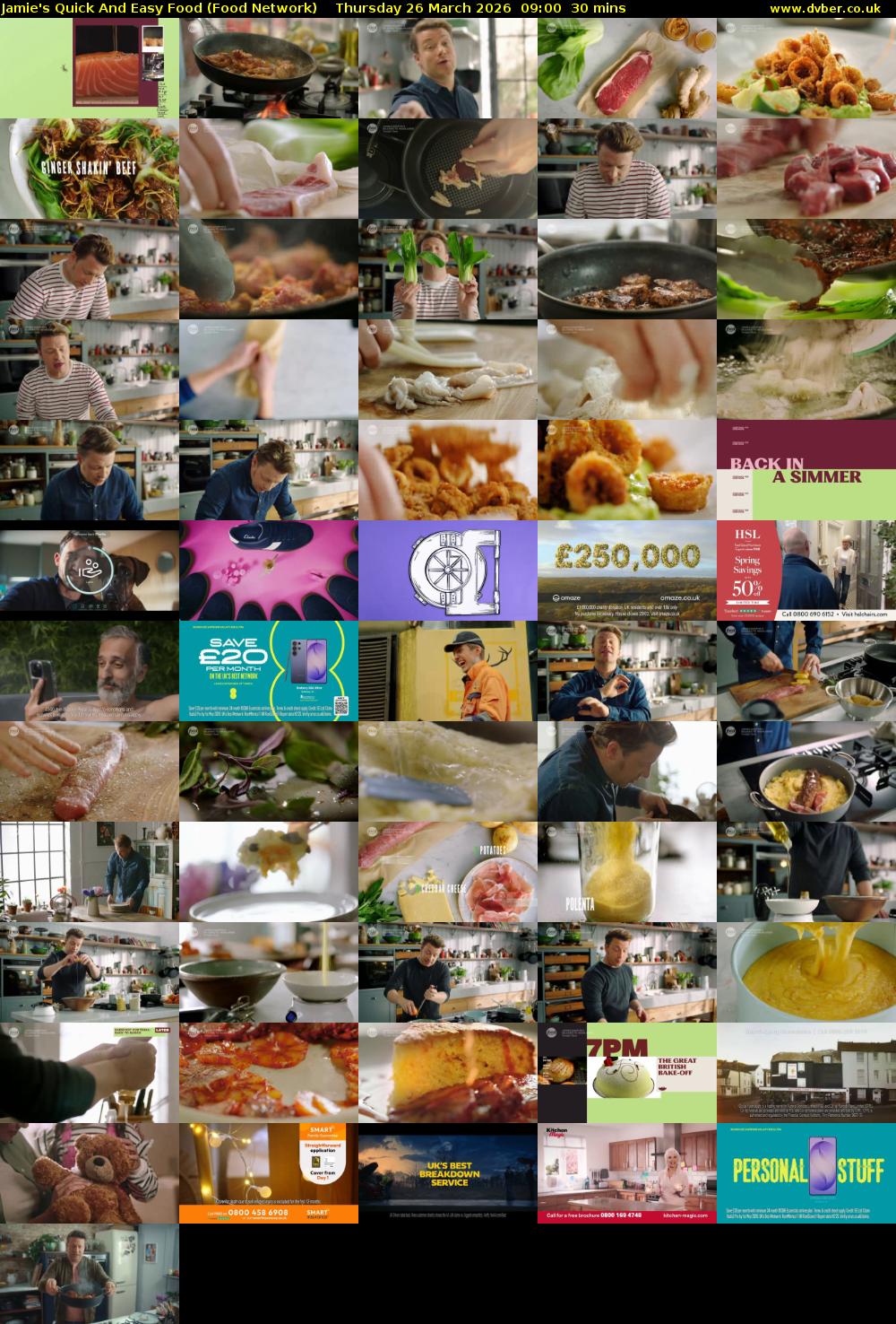 Jamie's Quick And Easy Food (Food Network) Thursday 26 March 2026 09:00 - 09:30
