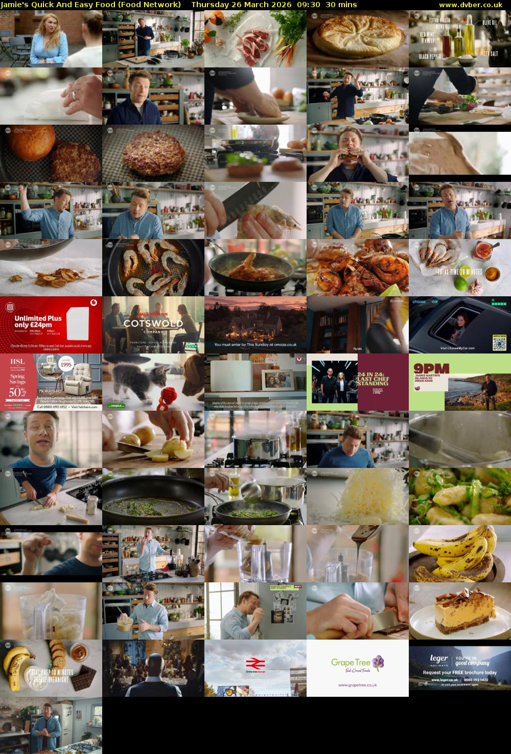 Jamie's Quick And Easy Food (Food Network) Thursday 26 March 2026 09:30 - 10:00