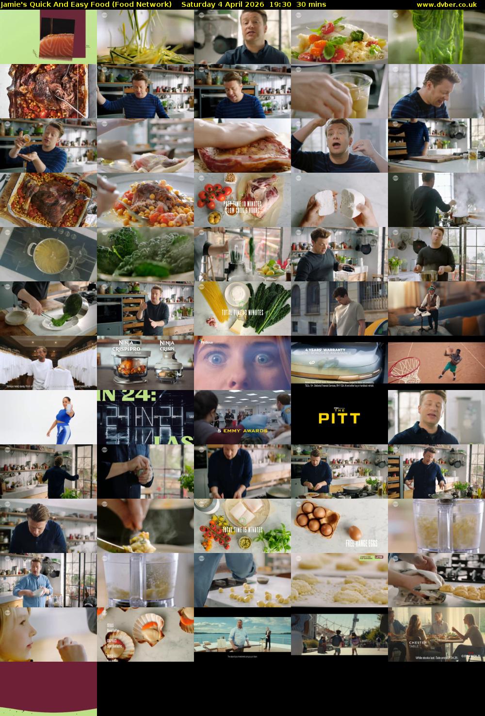 Jamie's Quick And Easy Food (Food Network) Saturday 4 April 2026 19:30 - 20:00