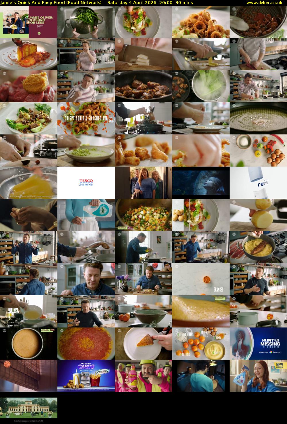 Jamie's Quick And Easy Food (Food Network) Saturday 4 April 2026 20:00 - 20:30