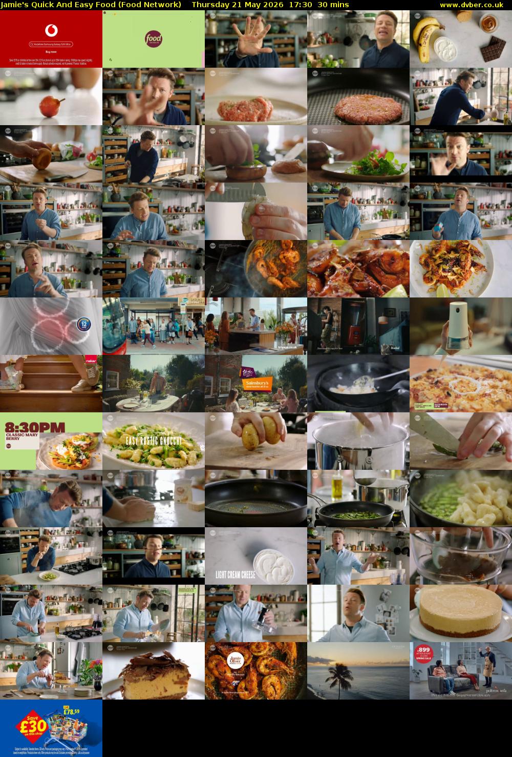 Jamie's Quick And Easy Food (Food Network) Thursday 21 May 2026 17:30 - 18:00