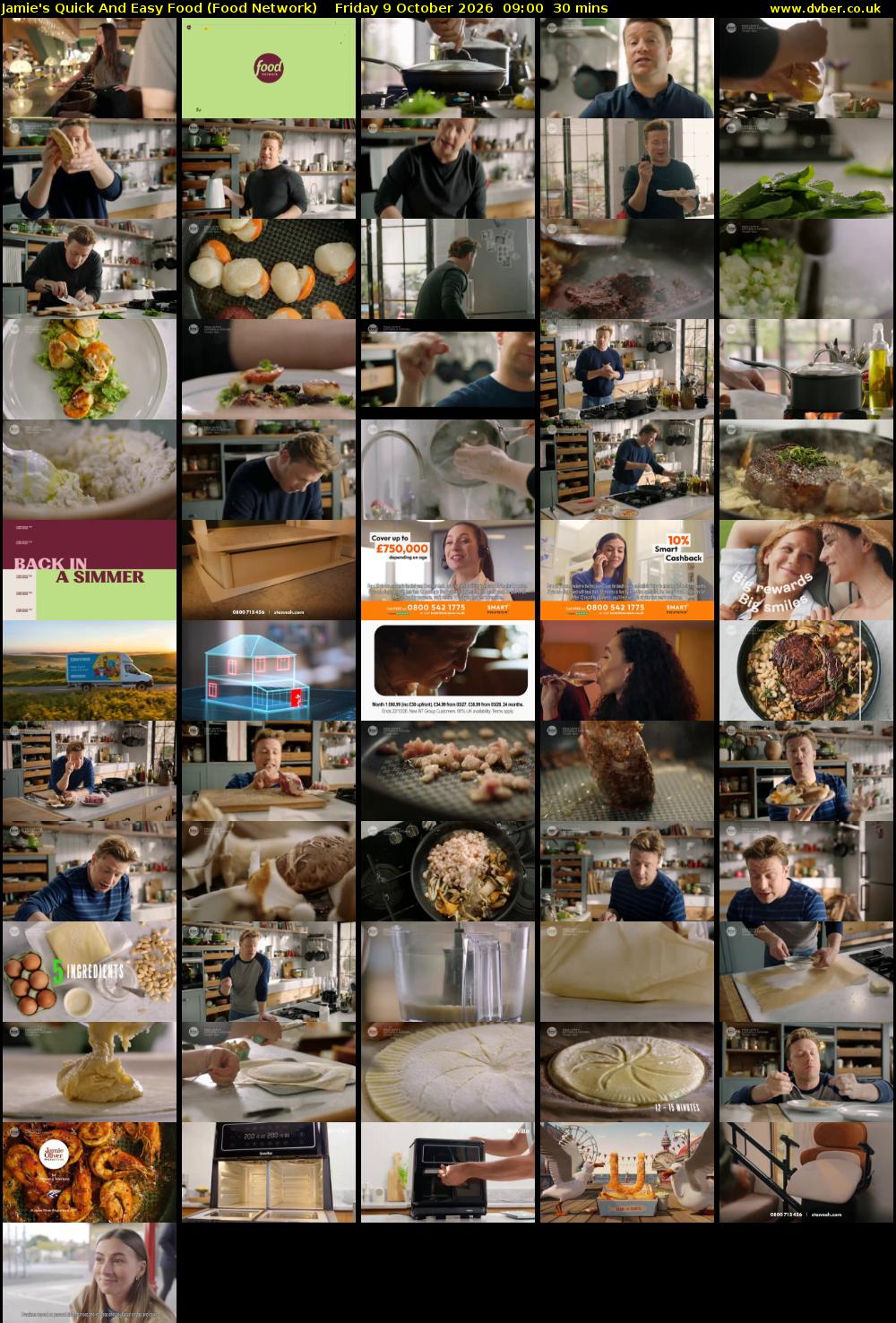 Jamie's Quick And Easy Food (Food Network) Friday 9 October 2026 09:00 - 09:30