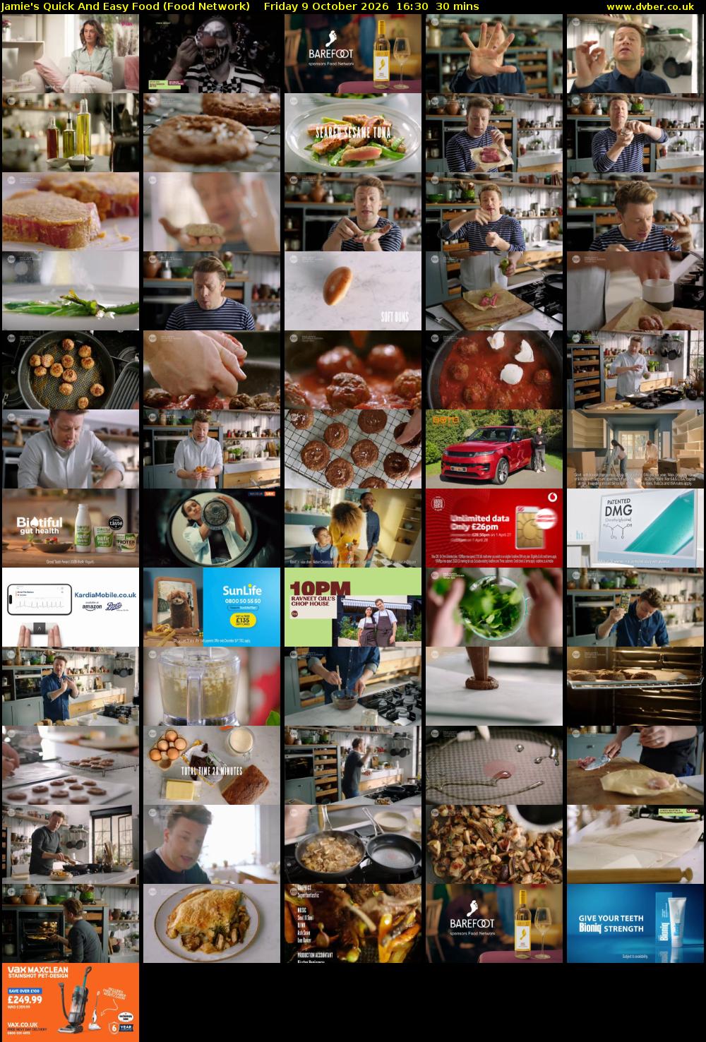 Jamie's Quick And Easy Food (Food Network) Friday 9 October 2026 16:30 - 17:00