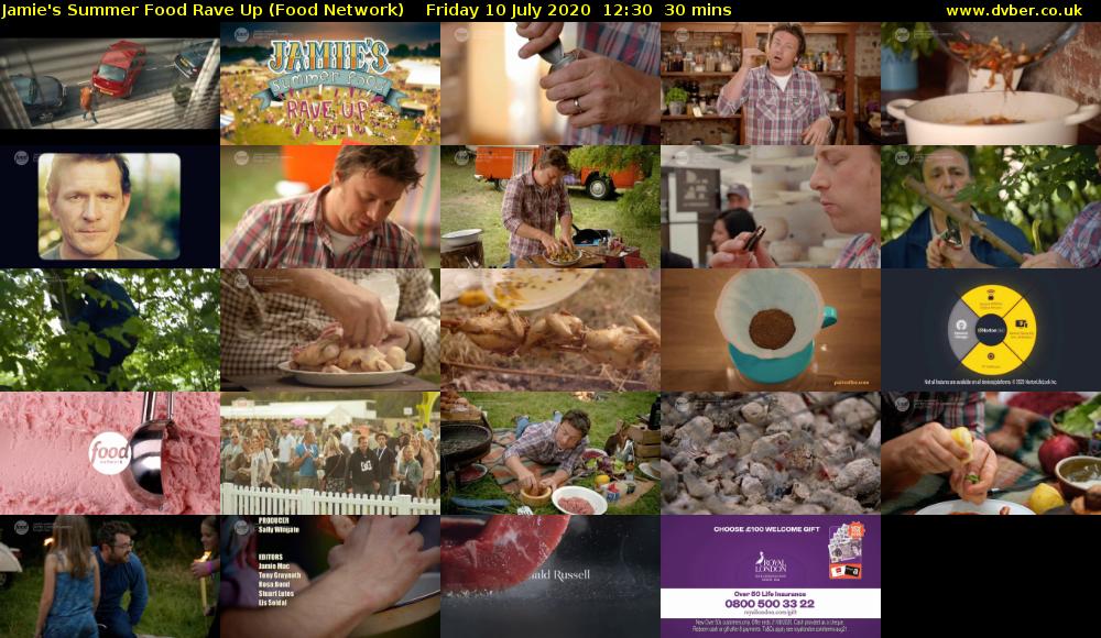 Jamie's Summer Food Rave Up (Food Network) Friday 10 July 2020 12:30 - 13:00