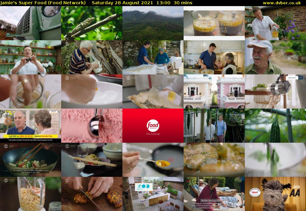 Jamie's Super Food (Food Network) Saturday 28 August 2021 14:00 - 14:30