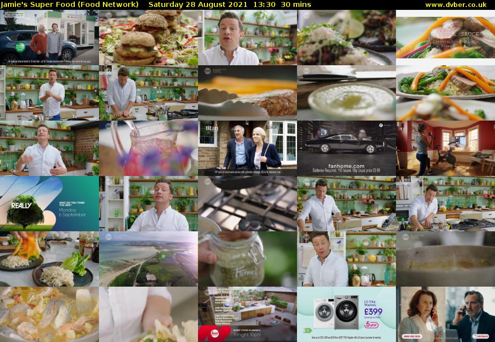 Jamie's Super Food (Food Network) Saturday 28 August 2021 14:30 - 15:00
