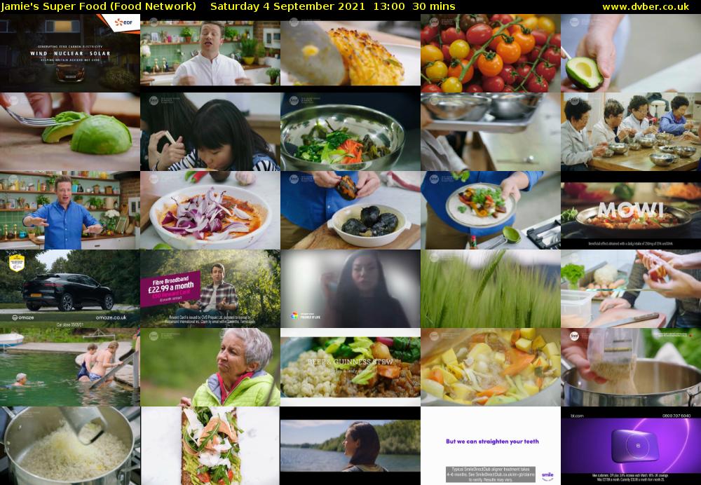 Jamie's Super Food (Food Network) Saturday 4 September 2021 14:00 - 14:30
