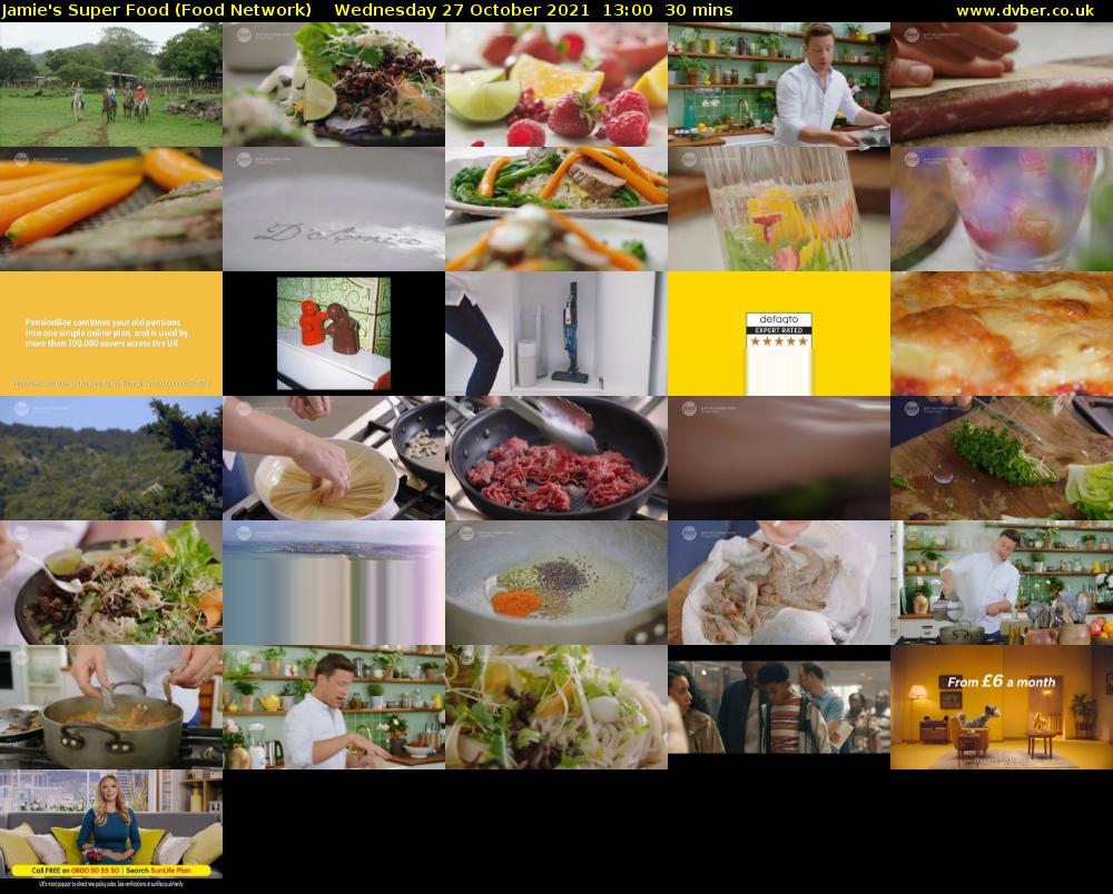 Jamie's Super Food (Food Network) Wednesday 27 October 2021 13:00 - 13:30