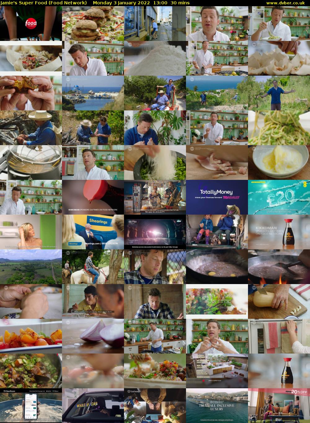 Jamie's Super Food (Food Network) Monday 3 January 2022 13:00 - 13:30