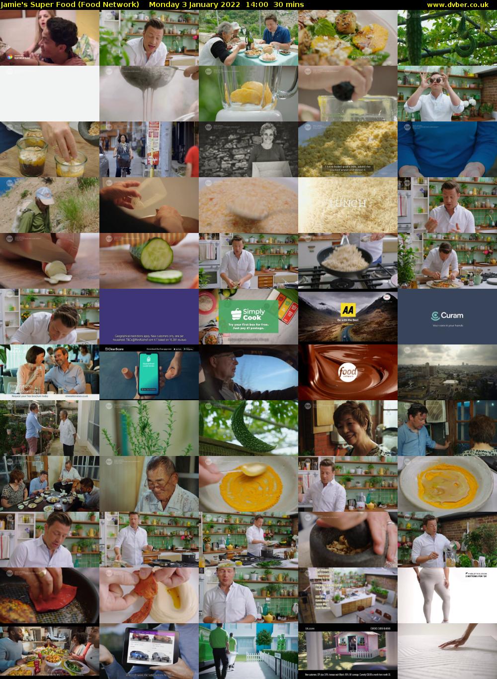Jamie's Super Food (Food Network) Monday 3 January 2022 14:00 - 14:30