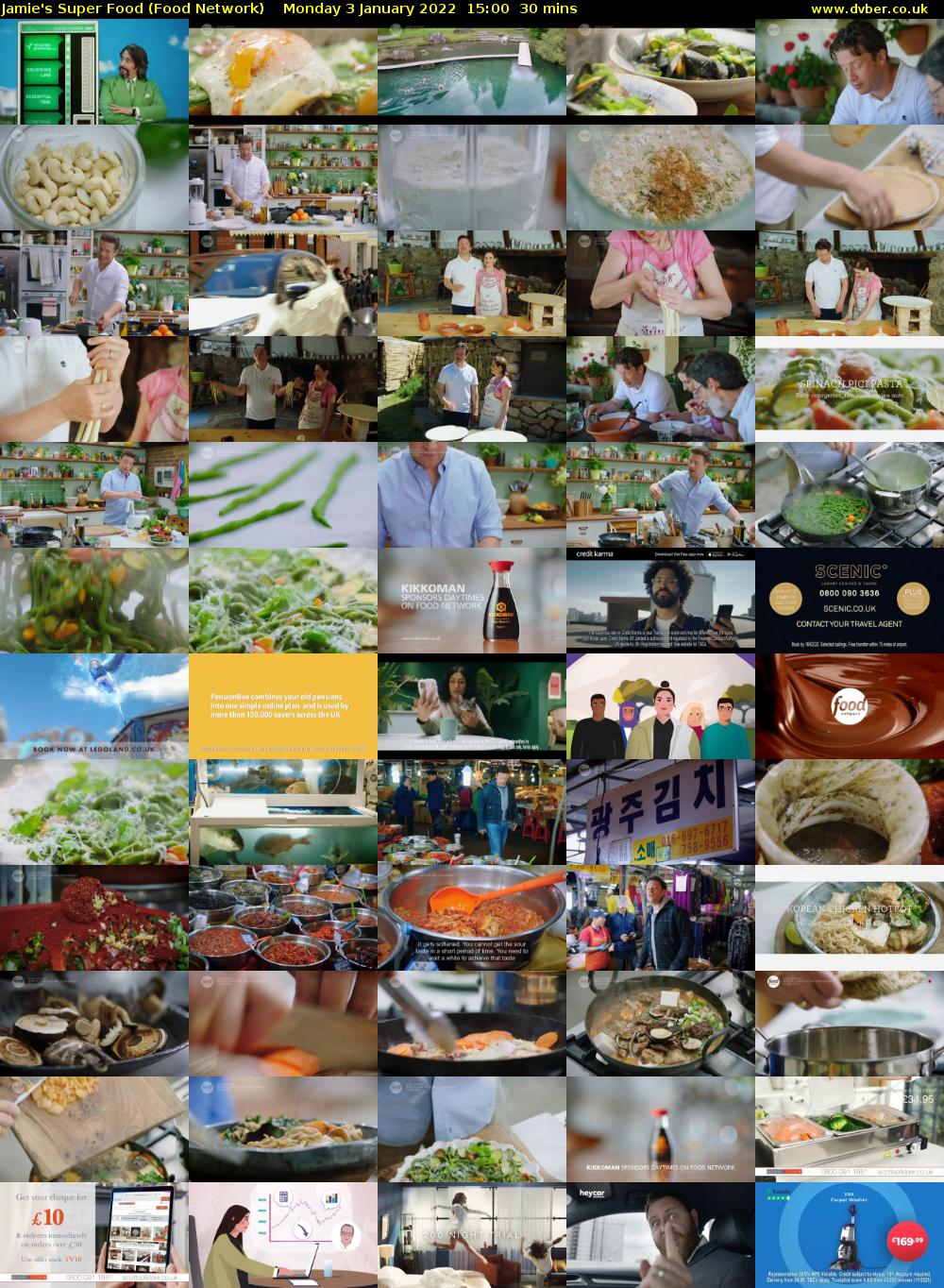 Jamie's Super Food (Food Network) Monday 3 January 2022 15:00 - 15:30
