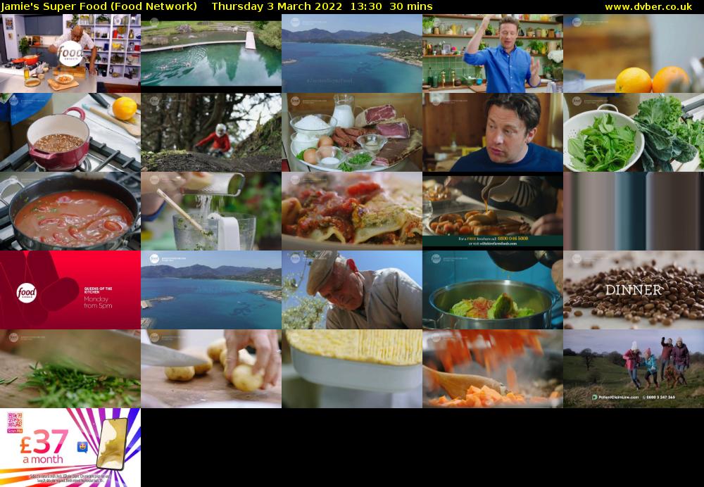 Jamie's Super Food (Food Network) Thursday 3 March 2022 13:30 - 14:00