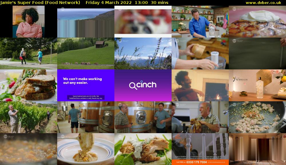 Jamie's Super Food (Food Network) Friday 4 March 2022 13:00 - 13:30