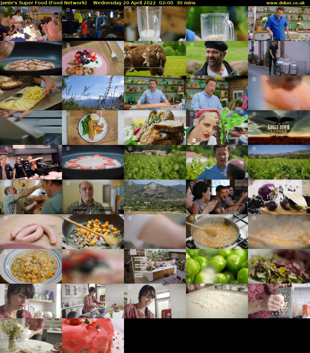 Jamie's Super Food (Food Network) Wednesday 20 April 2022 02:00 - 02:30