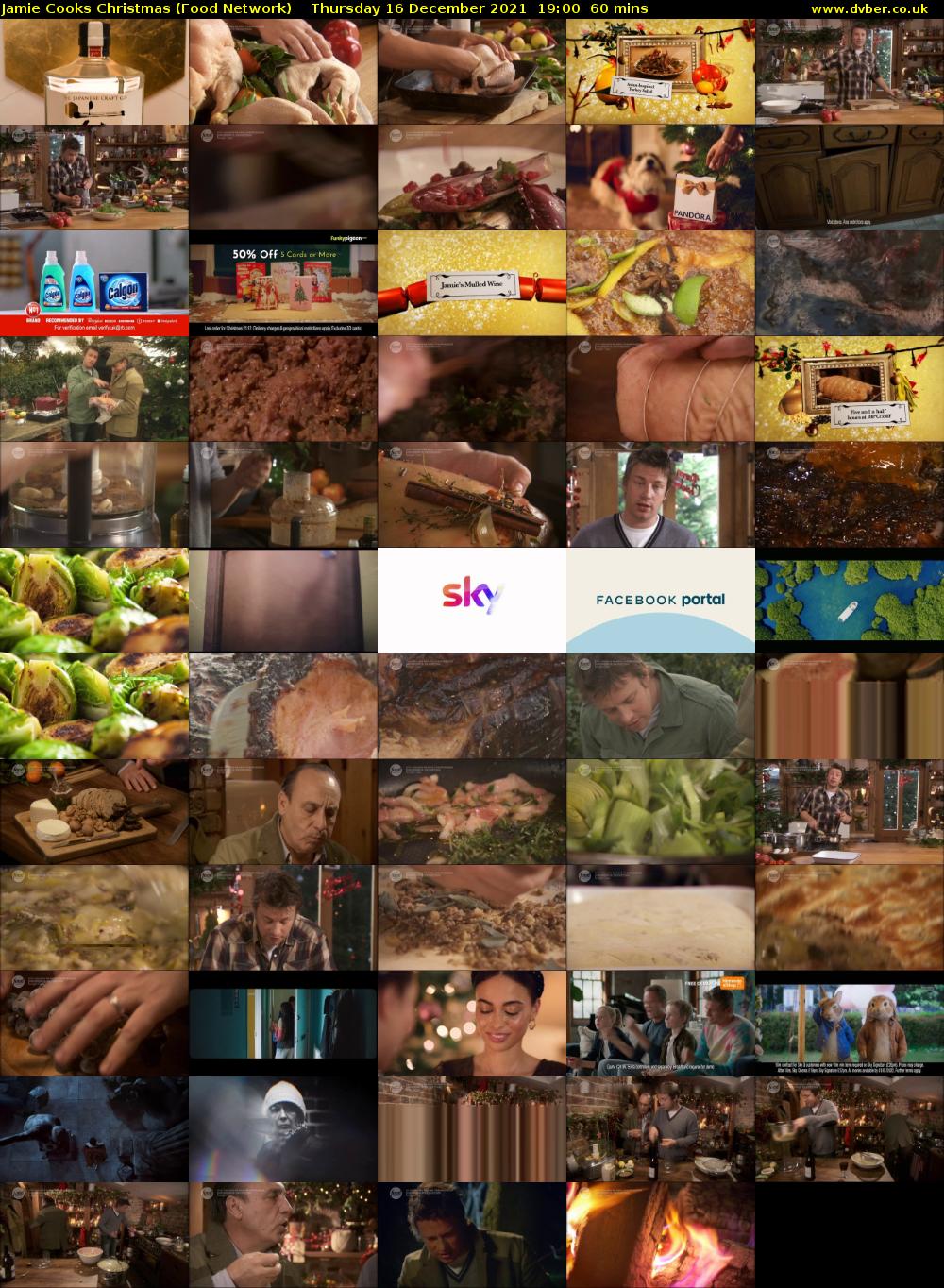 Jamie Cooks Christmas (Food Network) Thursday 16 December 2021 19:00 - 20:00