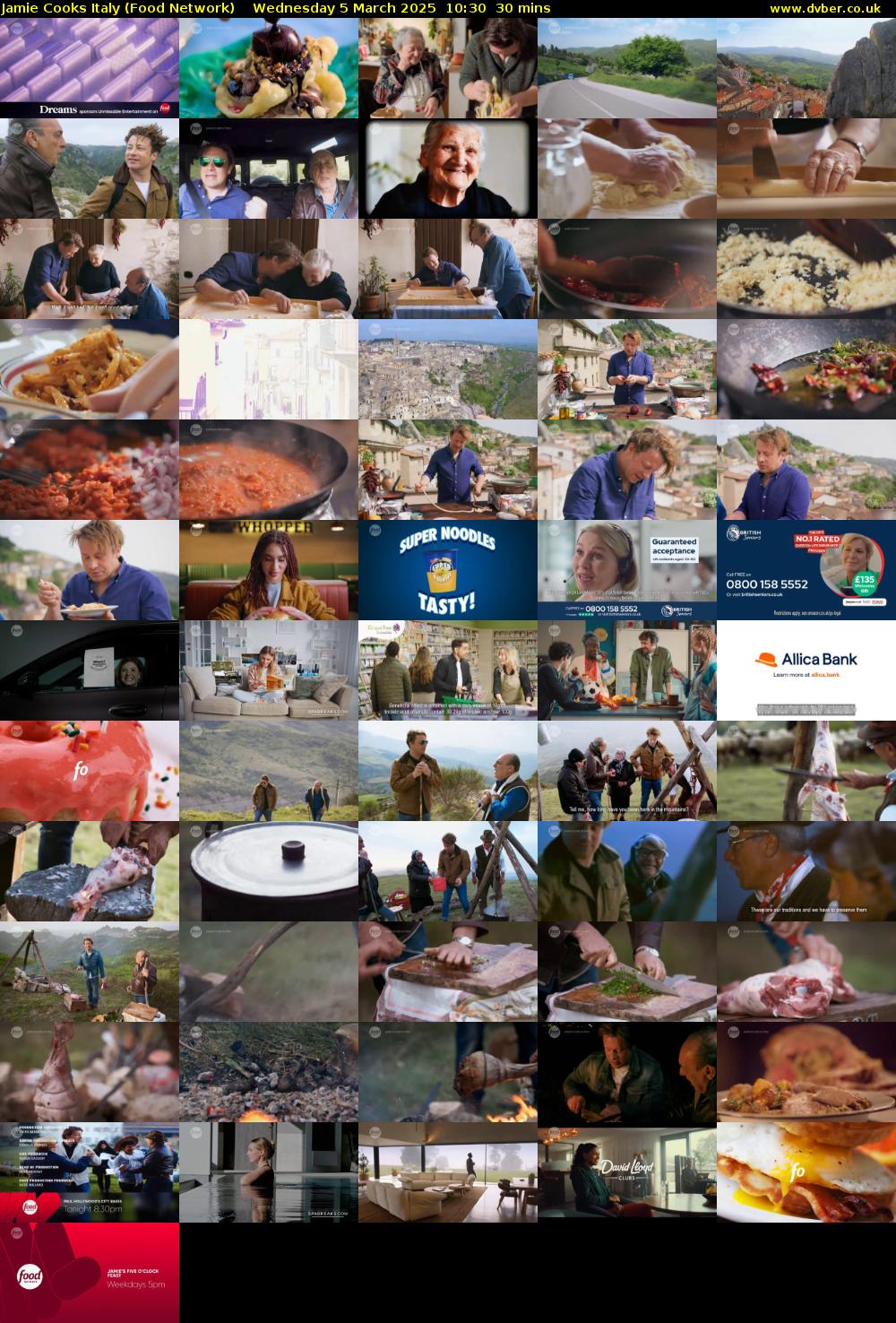 Jamie Cooks Italy (Food Network) Wednesday 5 March 2025 10:30 - 11:00