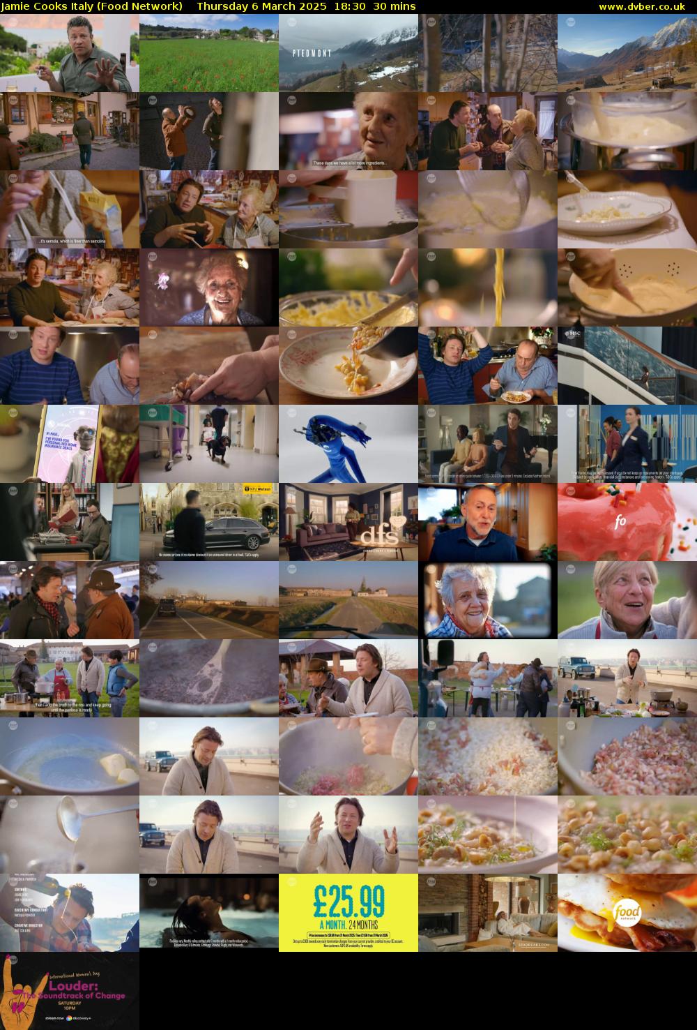 Jamie Cooks Italy (Food Network) Thursday 6 March 2025 18:30 - 19:00