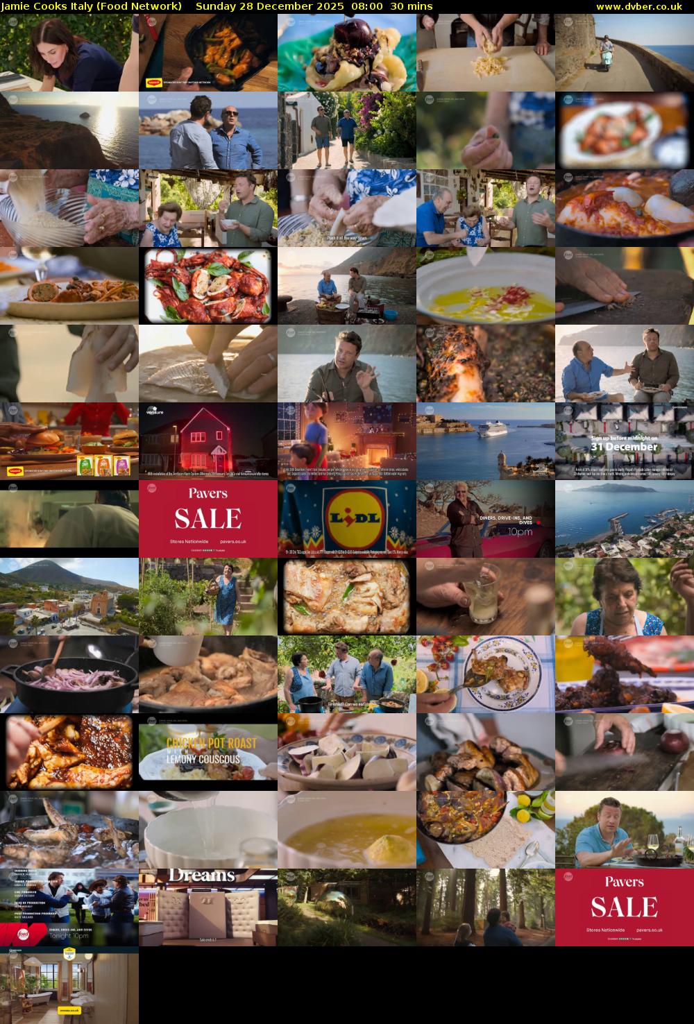 Jamie Cooks Italy (Food Network) Sunday 28 December 2025 08:00 - 08:30