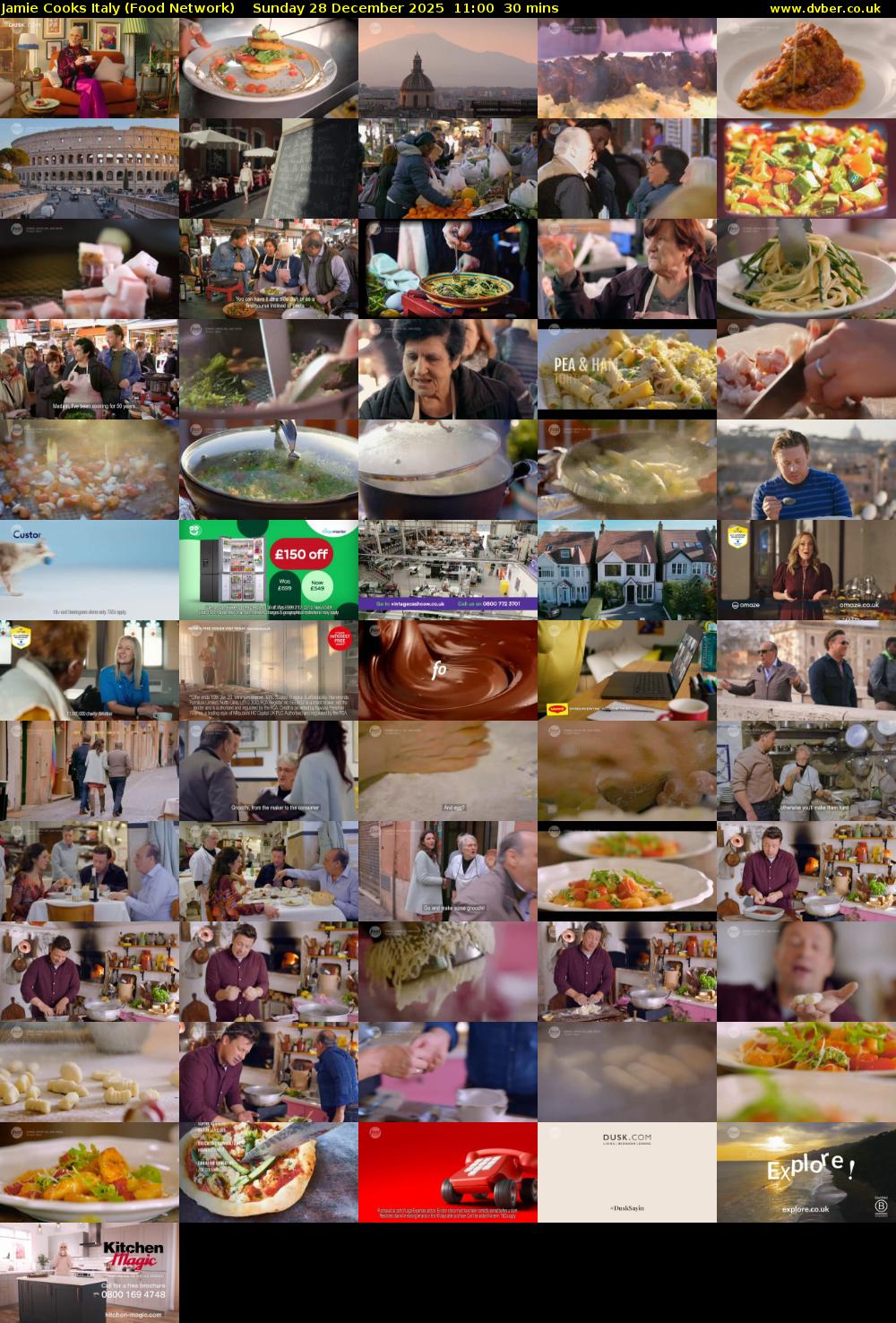 Jamie Cooks Italy (Food Network) Sunday 28 December 2025 11:00 - 11:30