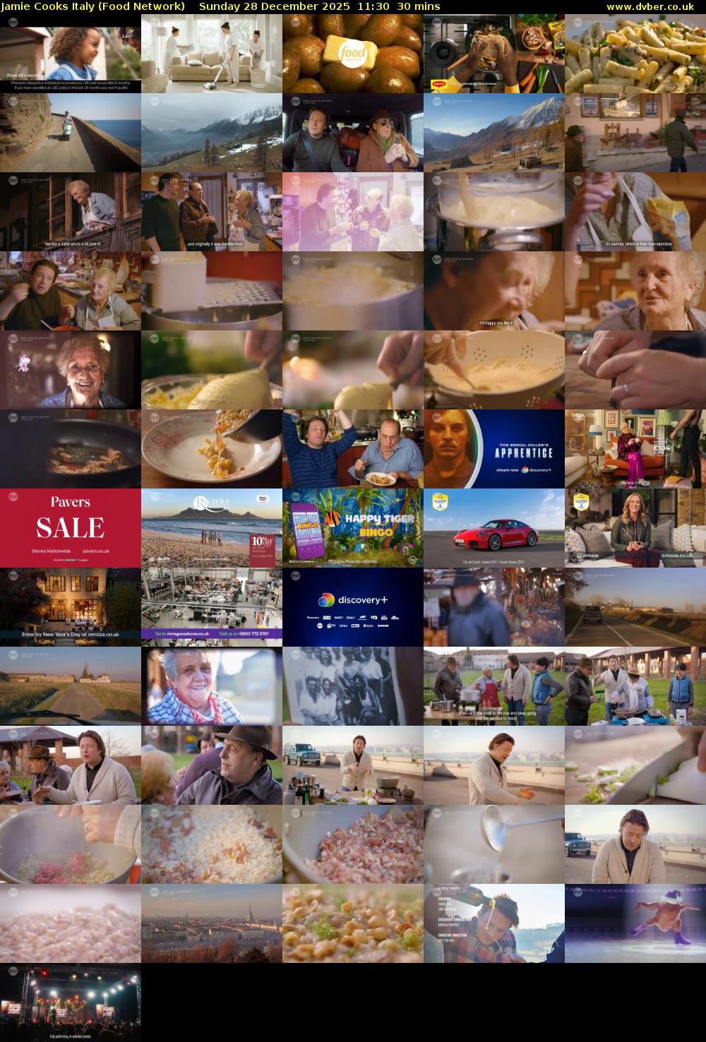 Jamie Cooks Italy (Food Network) Sunday 28 December 2025 11:30 - 12:00