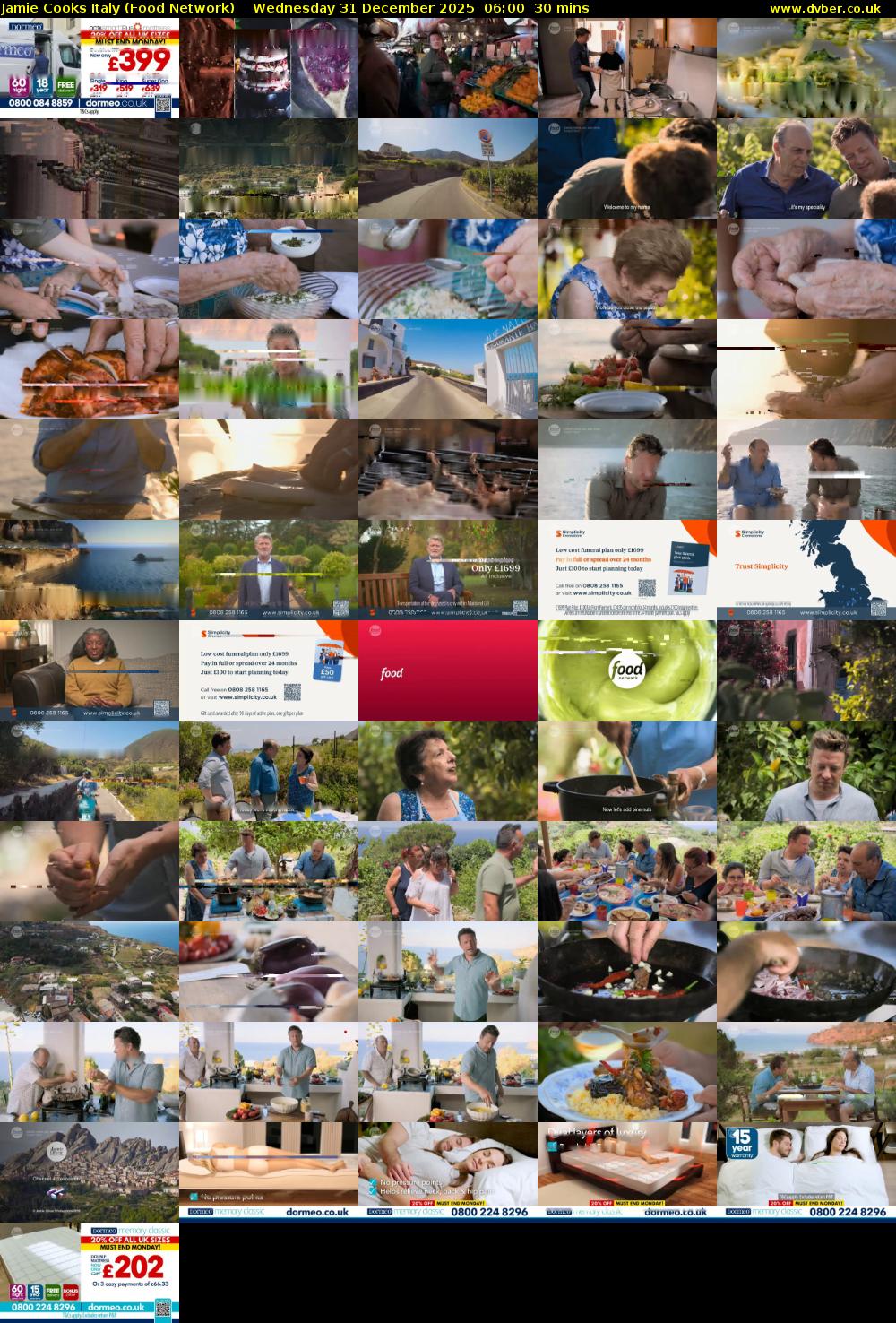 Jamie Cooks Italy (Food Network) Wednesday 31 December 2025 06:00 - 06:30