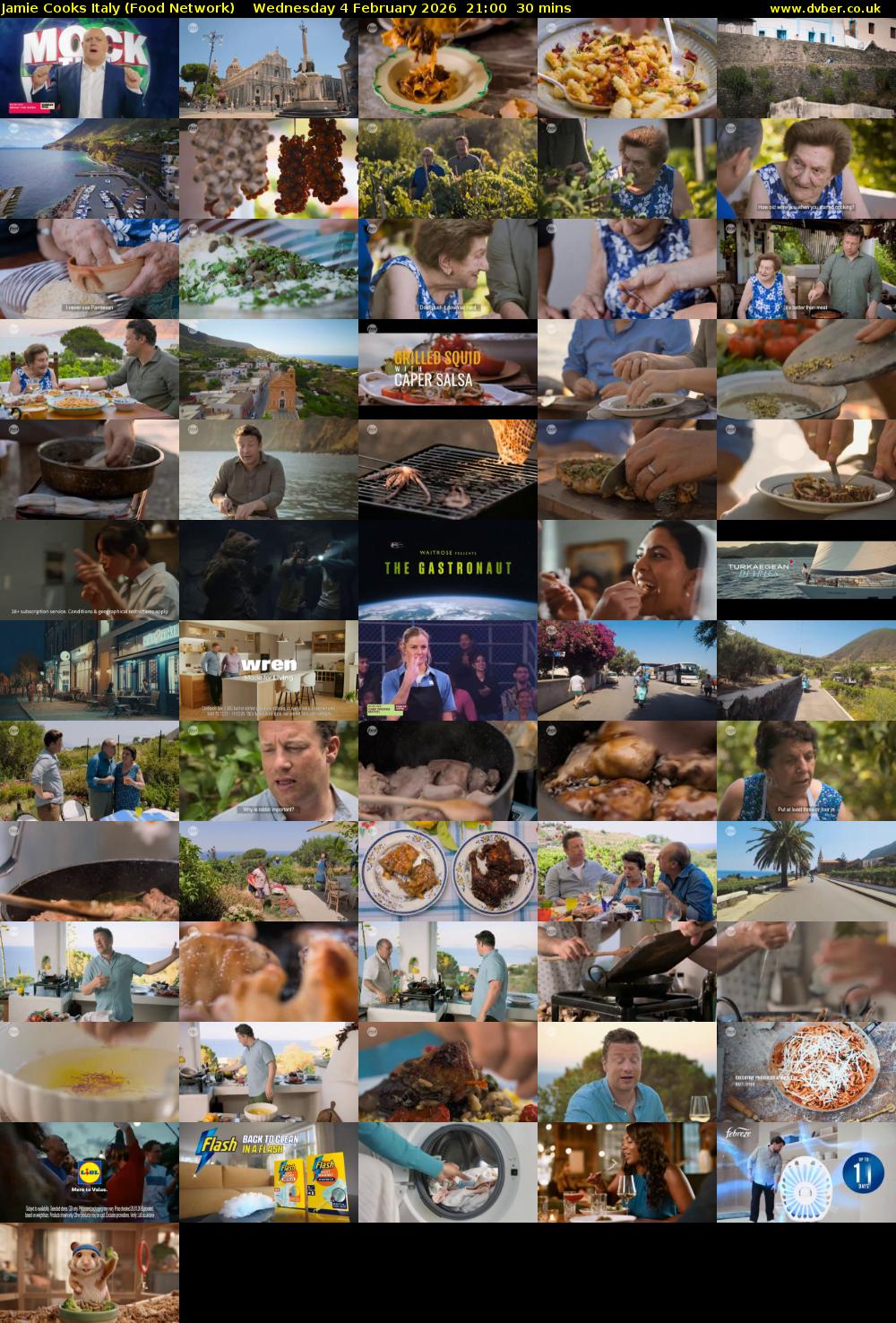 Jamie Cooks Italy (Food Network) Wednesday 4 February 2026 21:00 - 21:30