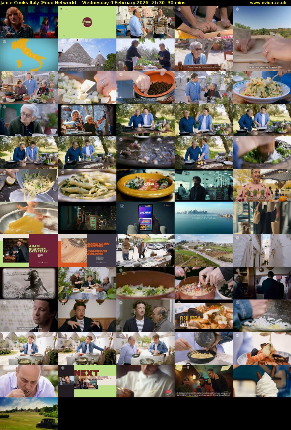 Jamie Cooks Italy (Food Network) Wednesday 4 February 2026 21:30 - 22:00