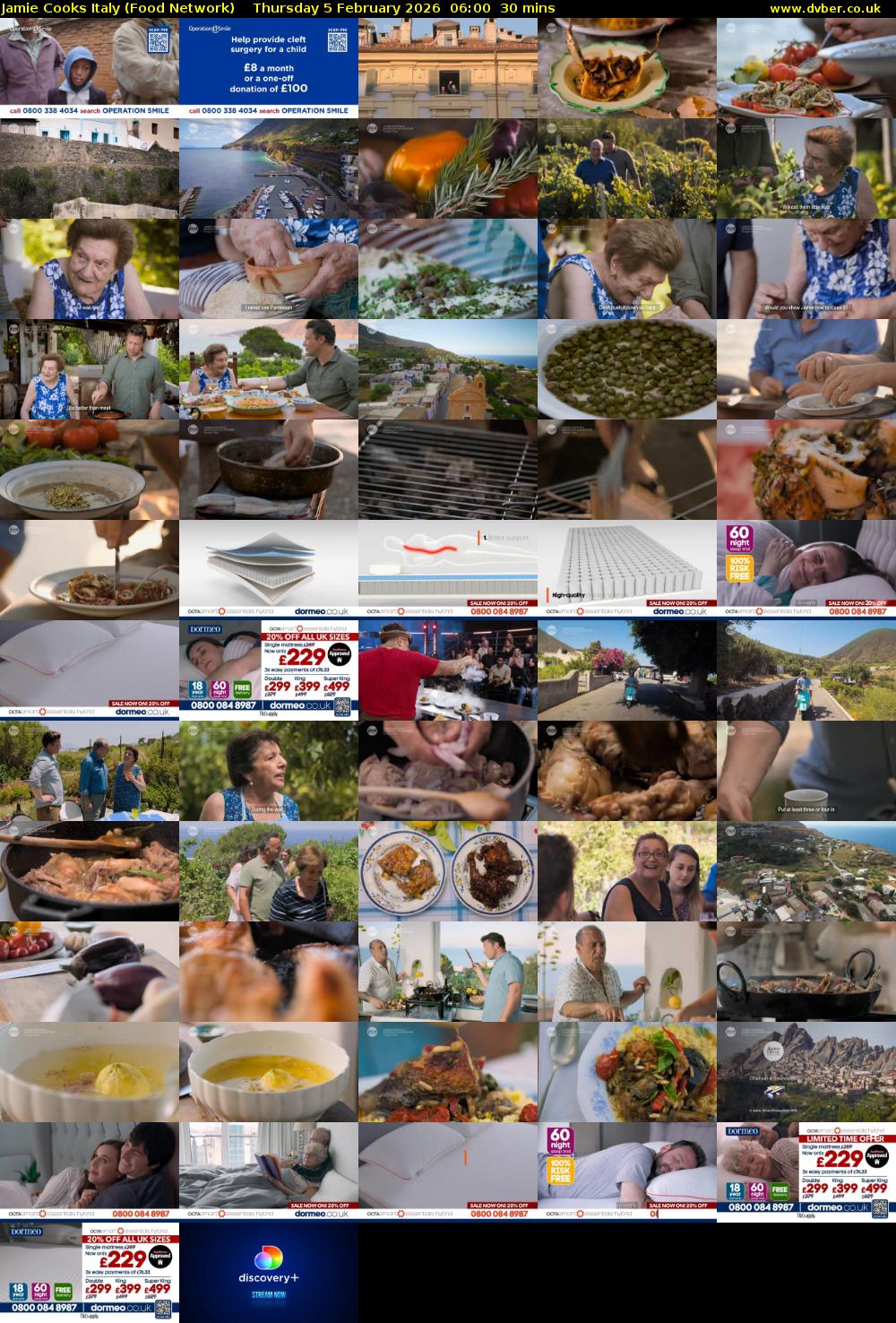 Jamie Cooks Italy (Food Network) Thursday 5 February 2026 06:00 - 06:30
