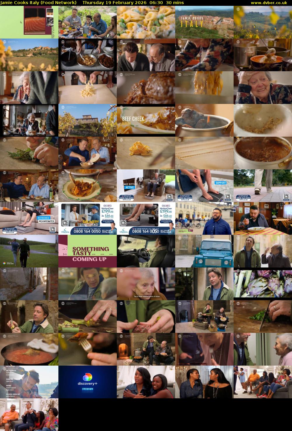 Jamie Cooks Italy (Food Network) Thursday 19 February 2026 06:30 - 07:00