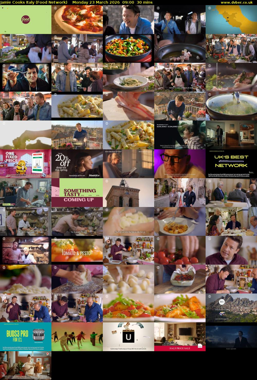 Jamie Cooks Italy (Food Network) Monday 23 March 2026 09:00 - 09:30
