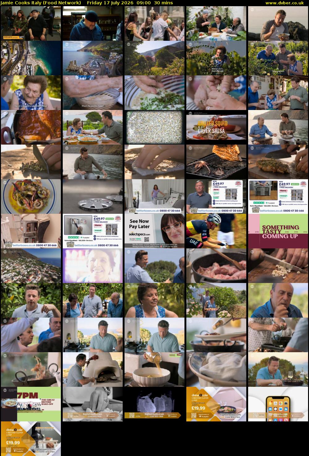 Jamie Cooks Italy (Food Network) Friday 17 July 2026 09:00 - 09:30