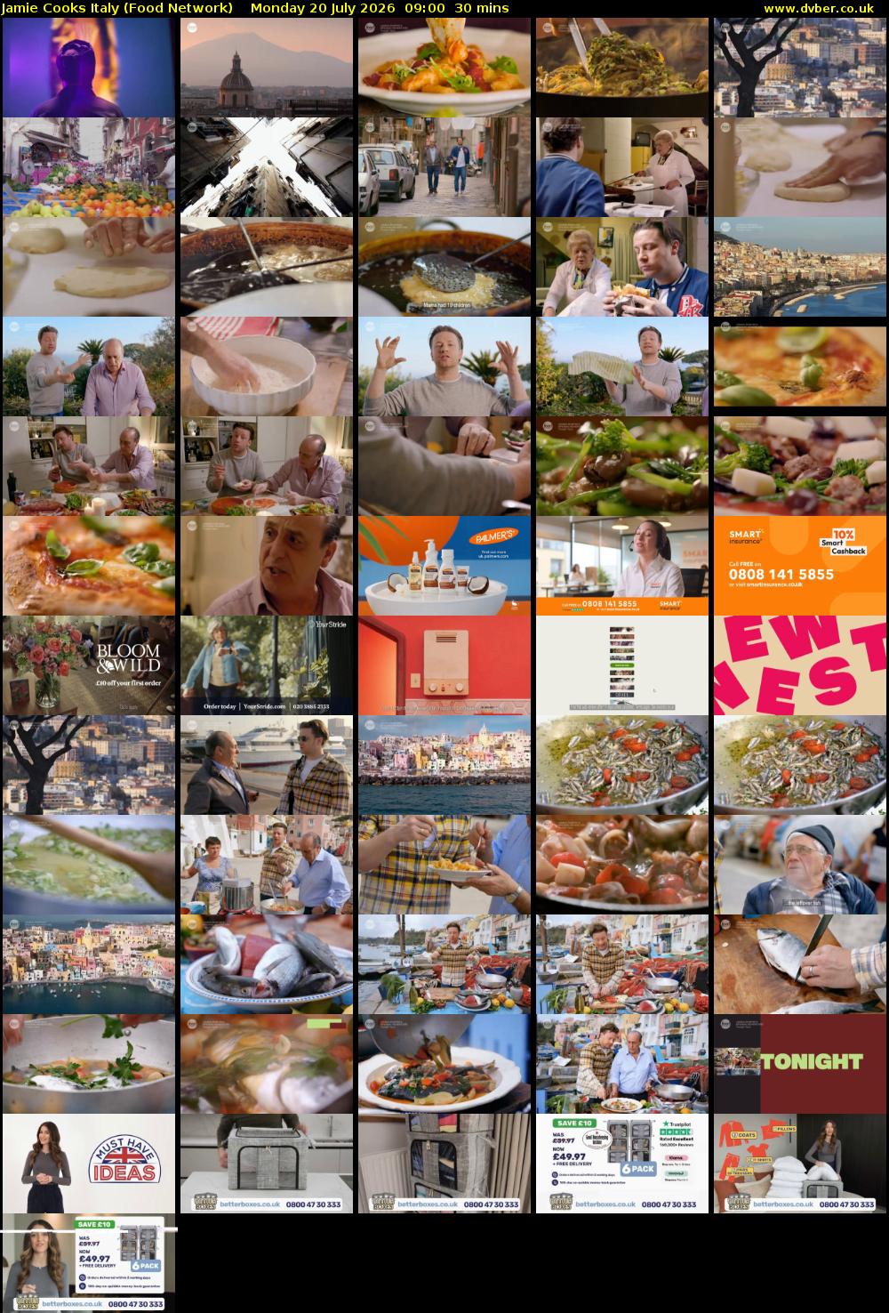 Jamie Cooks Italy (Food Network) Monday 20 July 2026 09:00 - 09:30