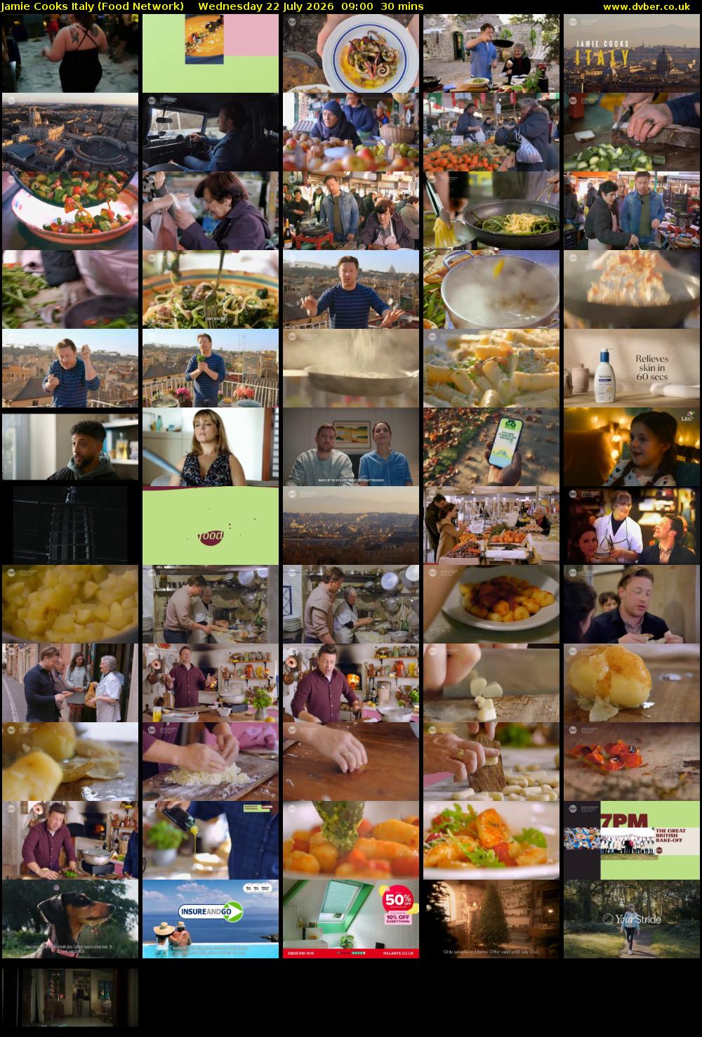 Jamie Cooks Italy (Food Network) Wednesday 22 July 2026 09:00 - 09:30