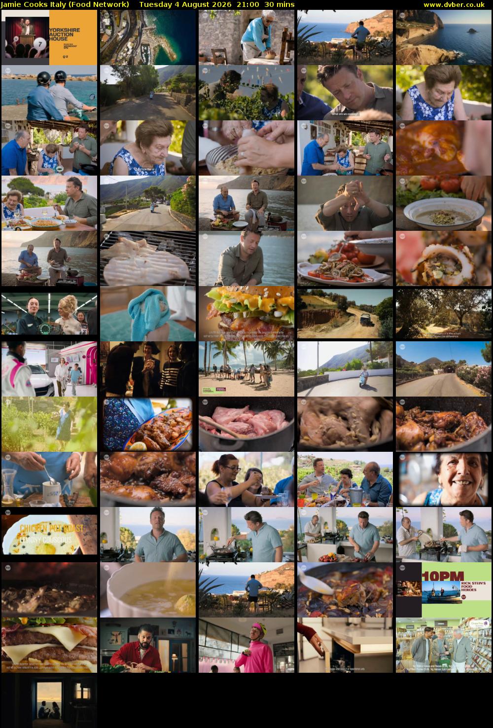 Jamie Cooks Italy (Food Network) Tuesday 4 August 2026 21:00 - 21:30