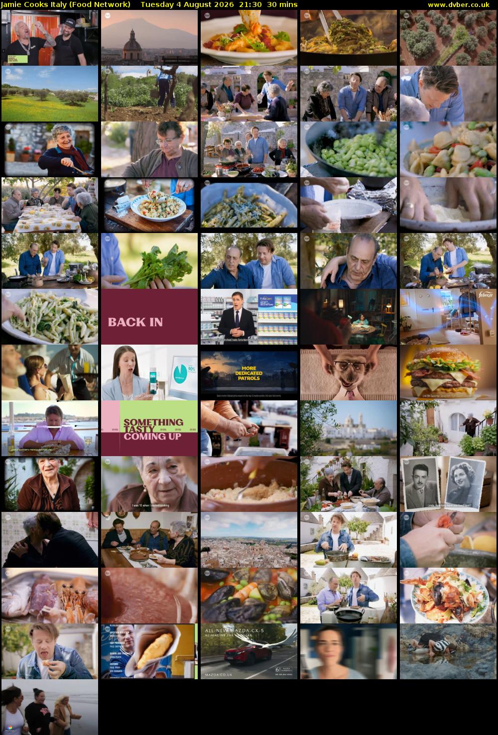 Jamie Cooks Italy (Food Network) Tuesday 4 August 2026 21:30 - 22:00