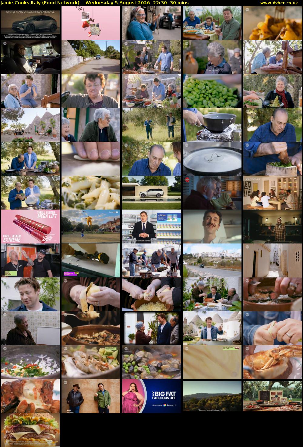 Jamie Cooks Italy (Food Network) Wednesday 5 August 2026 22:30 - 23:00