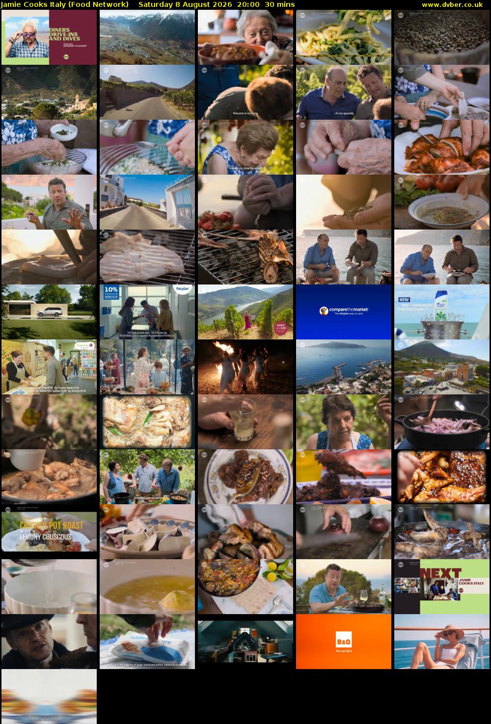 Jamie Cooks Italy (Food Network) Saturday 8 August 2026 20:00 - 20:30