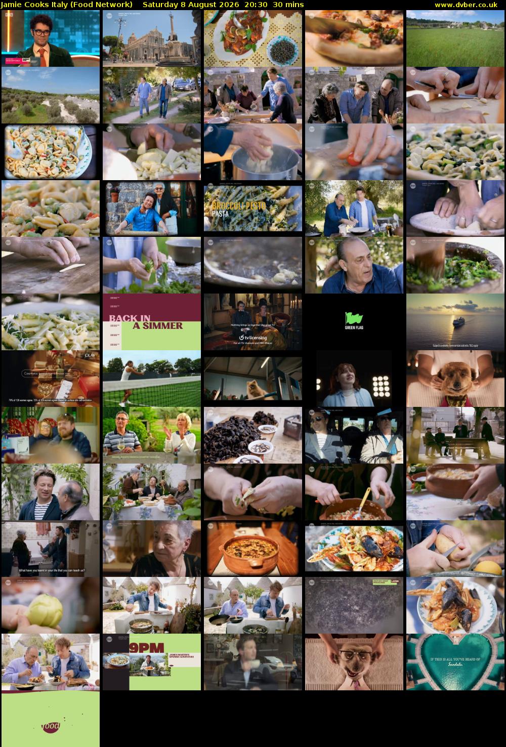 Jamie Cooks Italy (Food Network) Saturday 8 August 2026 20:30 - 21:00